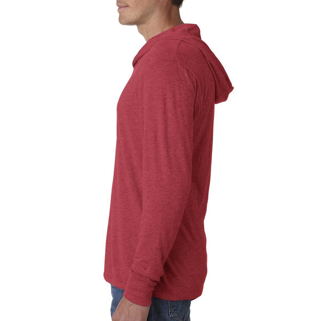 Next Level Unisex Vintage Red Triblend Long Sleeve Hoodie