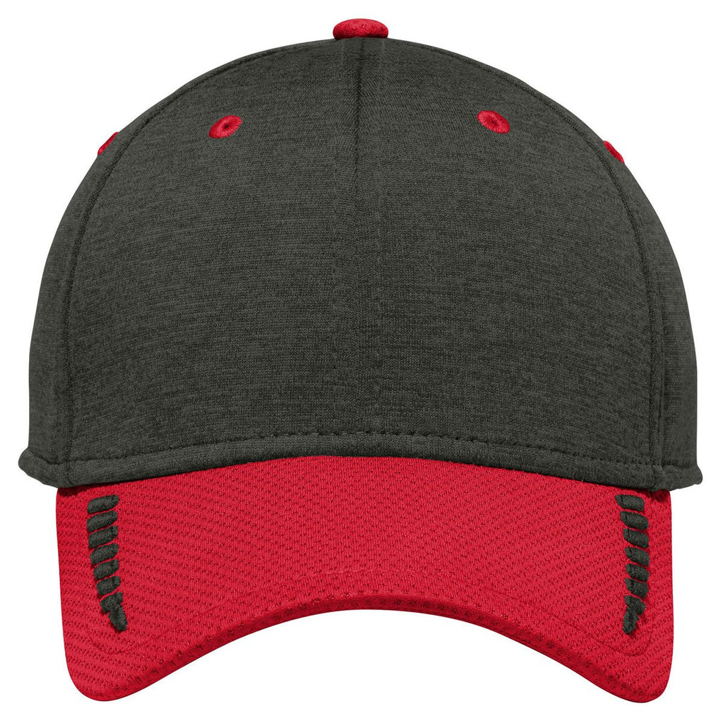 New Era Scarlet/Black Shadow Heather Shadow Stretch Heather Colorblock Cap