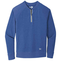 New Era Men's Royal Heather Sueded Cotton Blend Quarter Zip Pullover