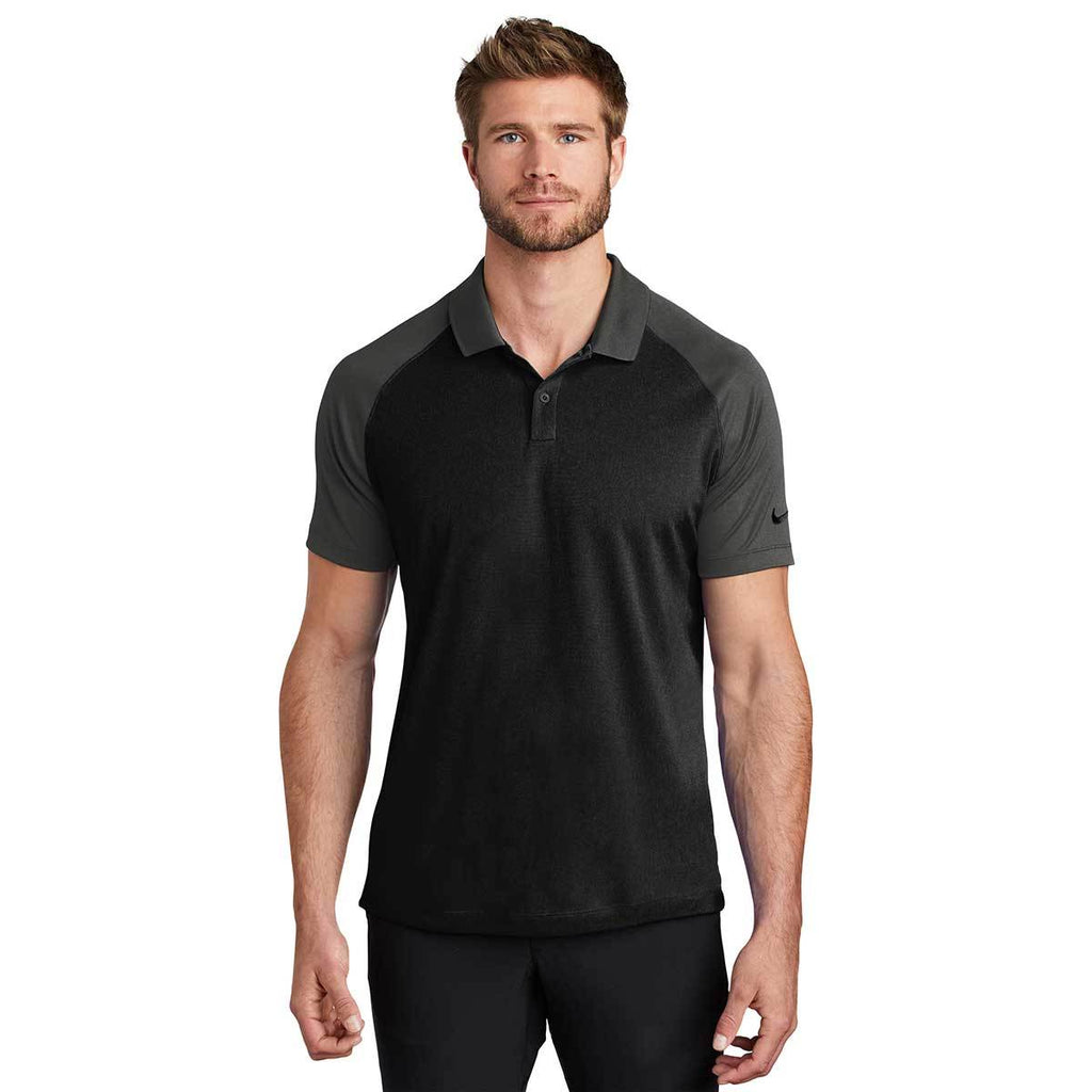 Nike Men's Black/Anthracite Dry Raglan Polo