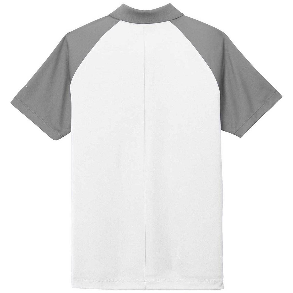 Nike Men's White/Cool Grey Dry Raglan Polo