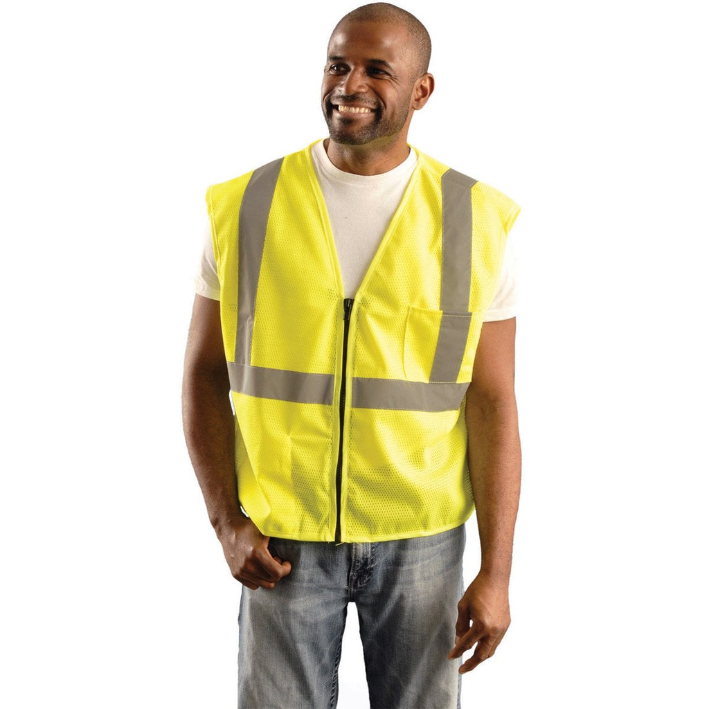 OccuNomix Men's Yellow High Visibility Classic Mesh Standard Safety Vest