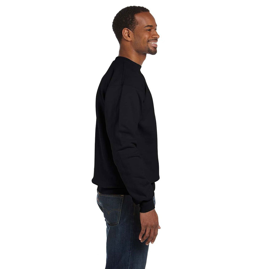 Hanes Men's Black 7.8 oz. EcoSmart 50/50 Fleece Crew