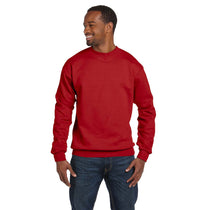 Hanes Men's Deep Red 7.8 oz. EcoSmart 50/50 Fleece Crew