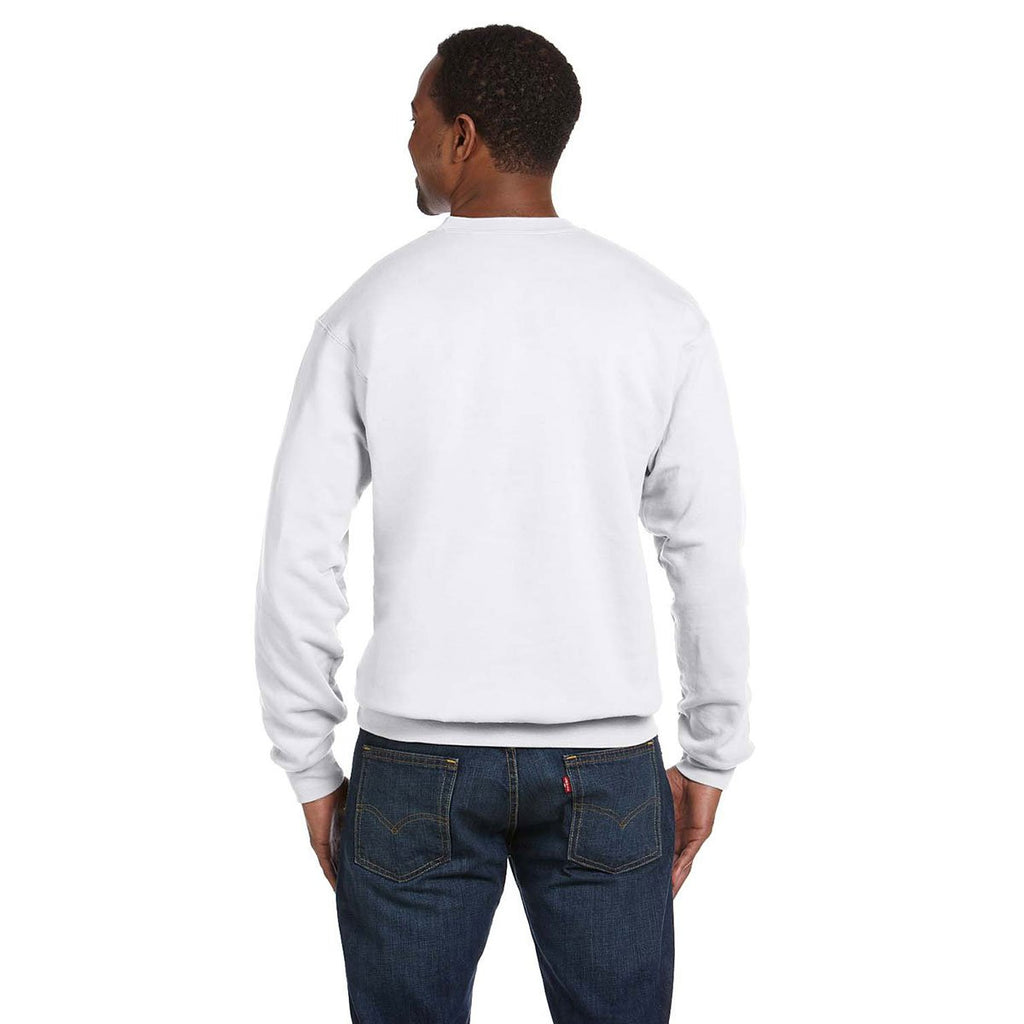 Hanes Men's White 7.8 oz. EcoSmart 50/50 Fleece Crew