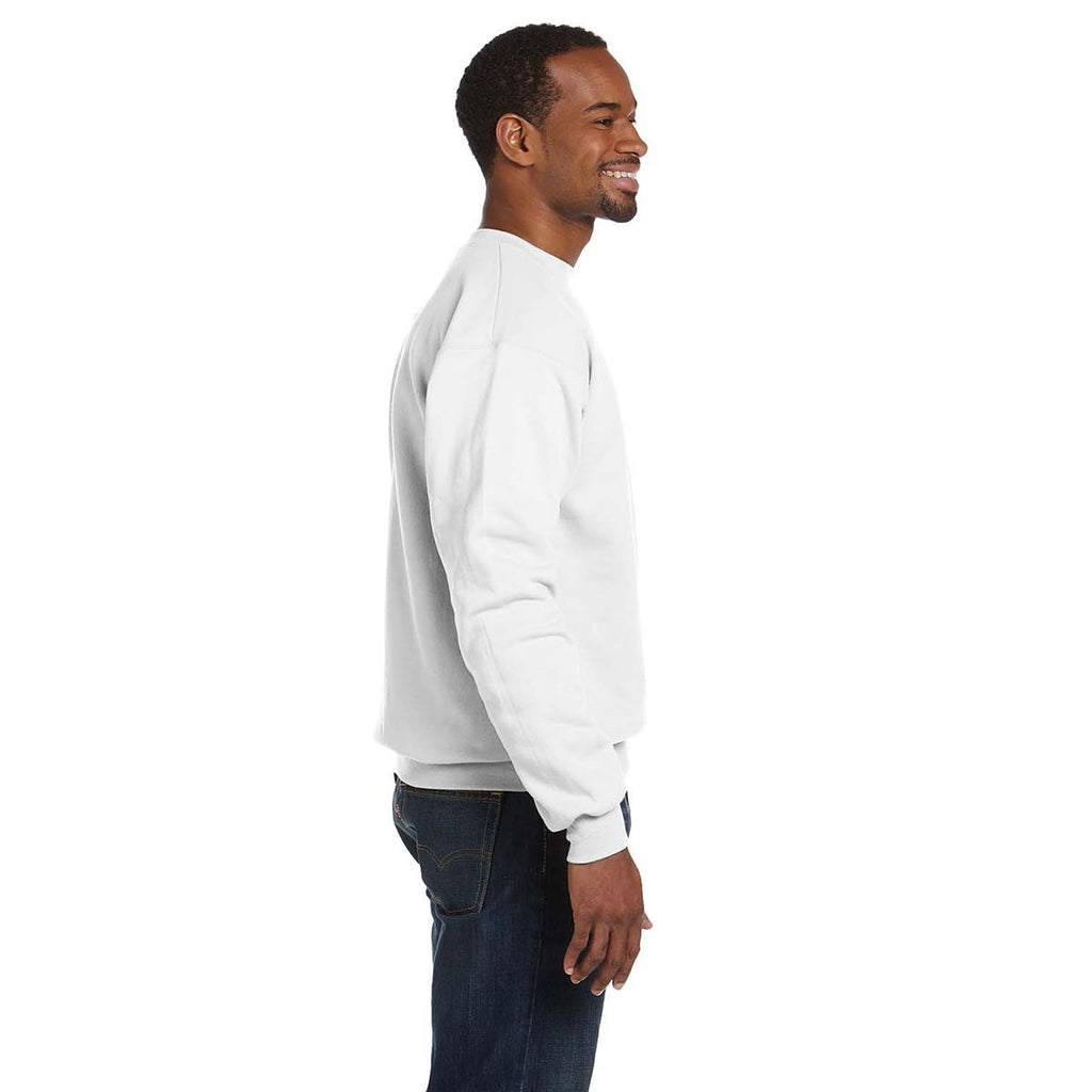 Hanes Men's White 7.8 oz. EcoSmart 50/50 Fleece Crew