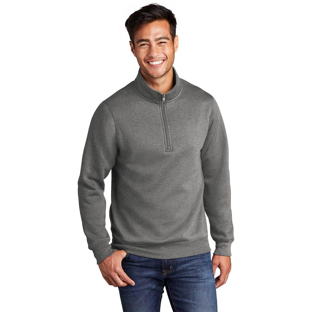 Port & Company Men's Graphite Heather Core Fleece 1/4 Zip Pullover Sweatshirt