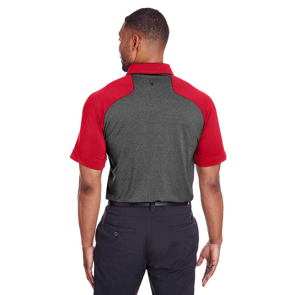 Spyder Men's Black Heather/Red Peak Polo
