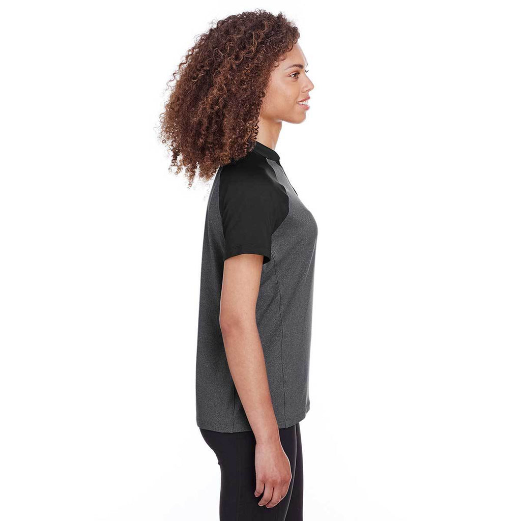 Spyder Women's Black Heather/Black Peak Polo