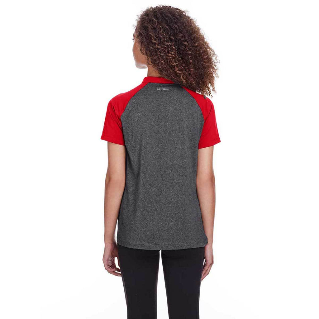 Spyder Women's Black Heather/Red Peak Polo