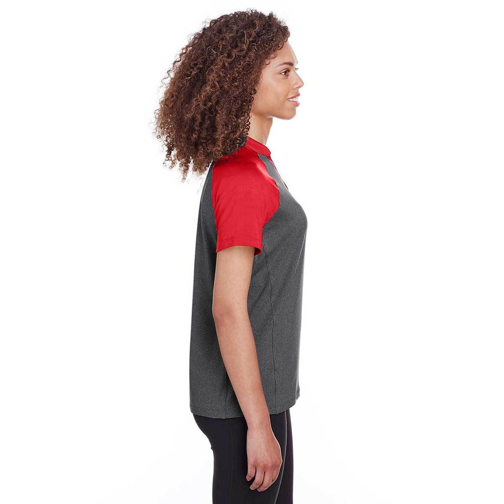 Spyder Women's Black Heather/Red Peak Polo