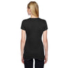 Fruit of the Loom Women's Black 4.7 oz. Sofspun Jersey Junior V-Neck T-Shirt