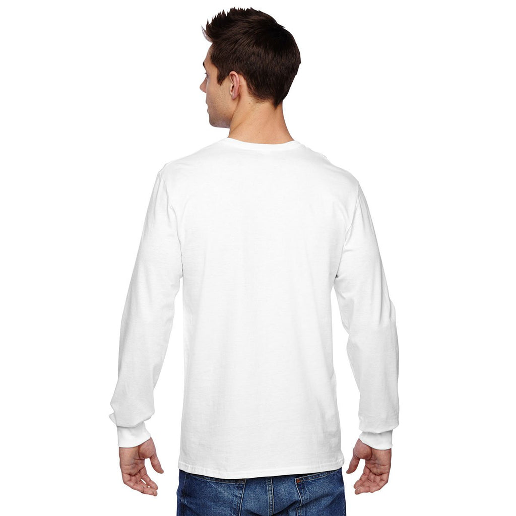 Fruit of the Loom Men's White 4.7 oz. Sofspun Jersey Long-Sleeve T-Shirt