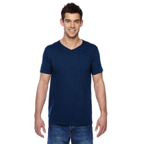 Fruit of the Loom Men's J Navy 4.7 oz Sofspun Jersey V-Neck T-Shirt