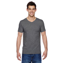 Fruit of the Loom Men's Charcoal Grey 4.7 oz Sofspun Jersey V-Neck T-Shirt