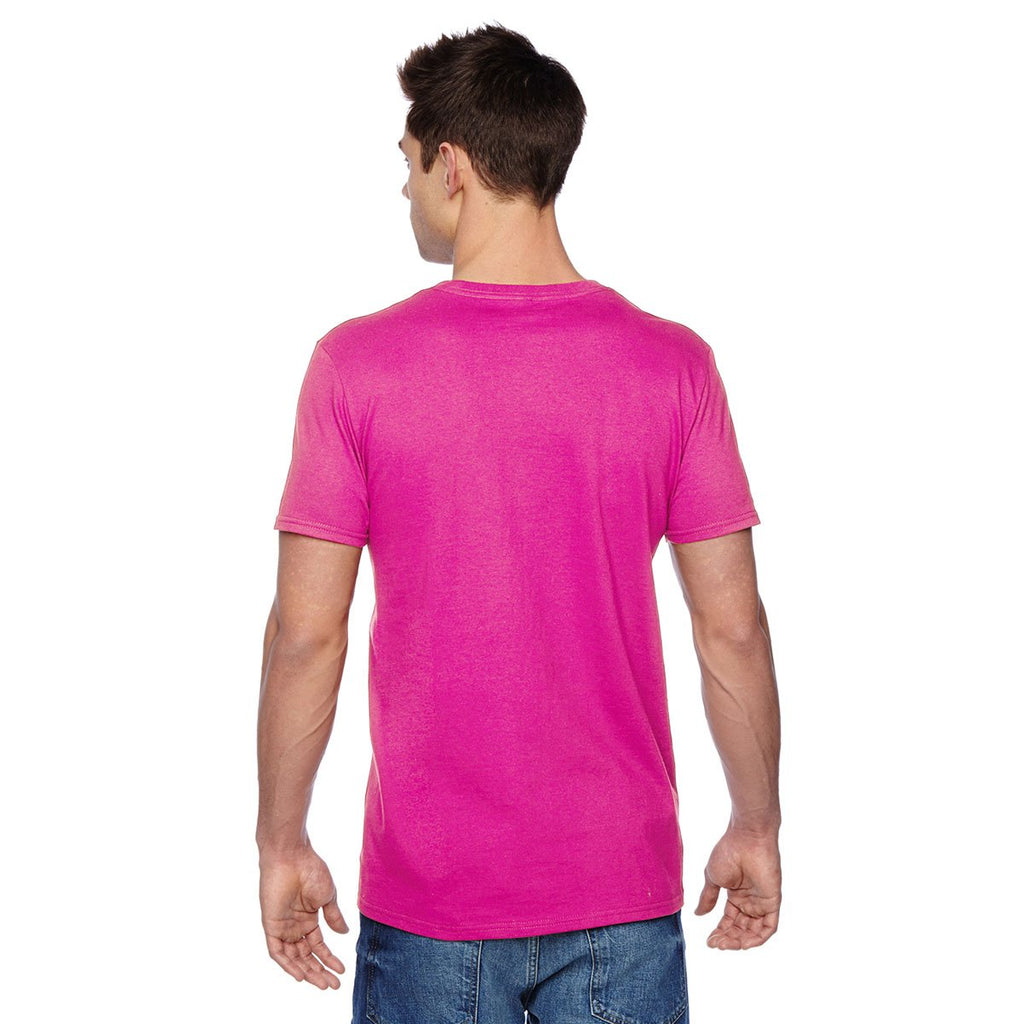 Fruit of the Loom Men's Cyber Pink 4.7 oz Sofspun Jersey V-Neck T-Shirt