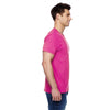 Fruit of the Loom Men's Cyber Pink 4.7 oz Sofspun Jersey V-Neck T-Shirt