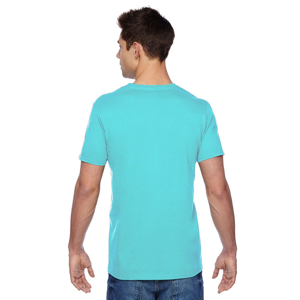 Fruit of the Loom Men's Scuba Blue 4.7 oz Sofspun Jersey V-Neck T-Shirt