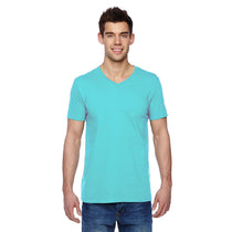 Fruit of the Loom Men's Scuba Blue 4.7 oz Sofspun Jersey V-Neck T-Shirt