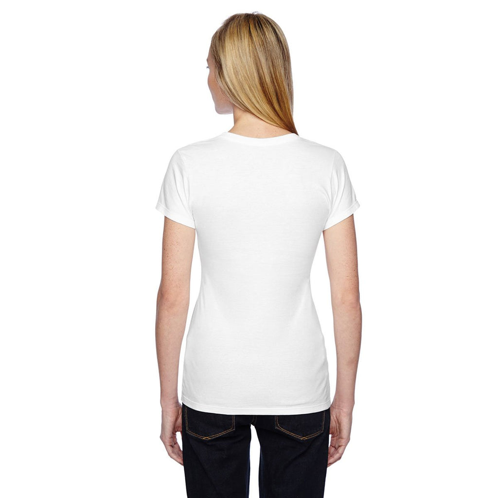 Fruit of the Loom Women's White 4.7 oz Sofspun Jersey Junior Crew T-Shirt