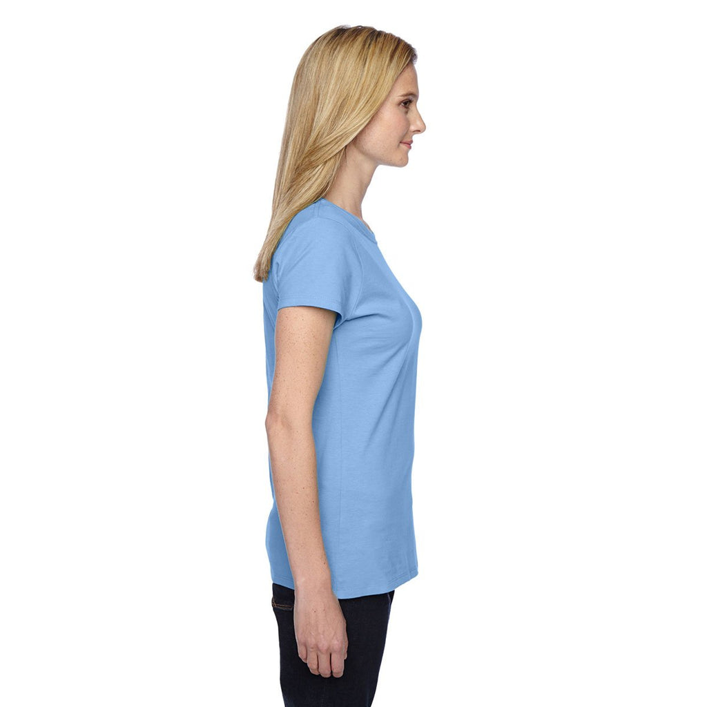 Fruit of the Loom Women's Light Blue 4.7 oz Sofspun Jersey Junior Crew T-Shirt