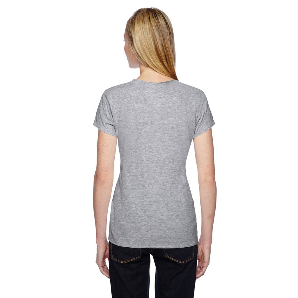 Fruit of the Loom Women's Athletic Heather 4.7 oz Sofspun Jersey Junior Crew T-Shirt