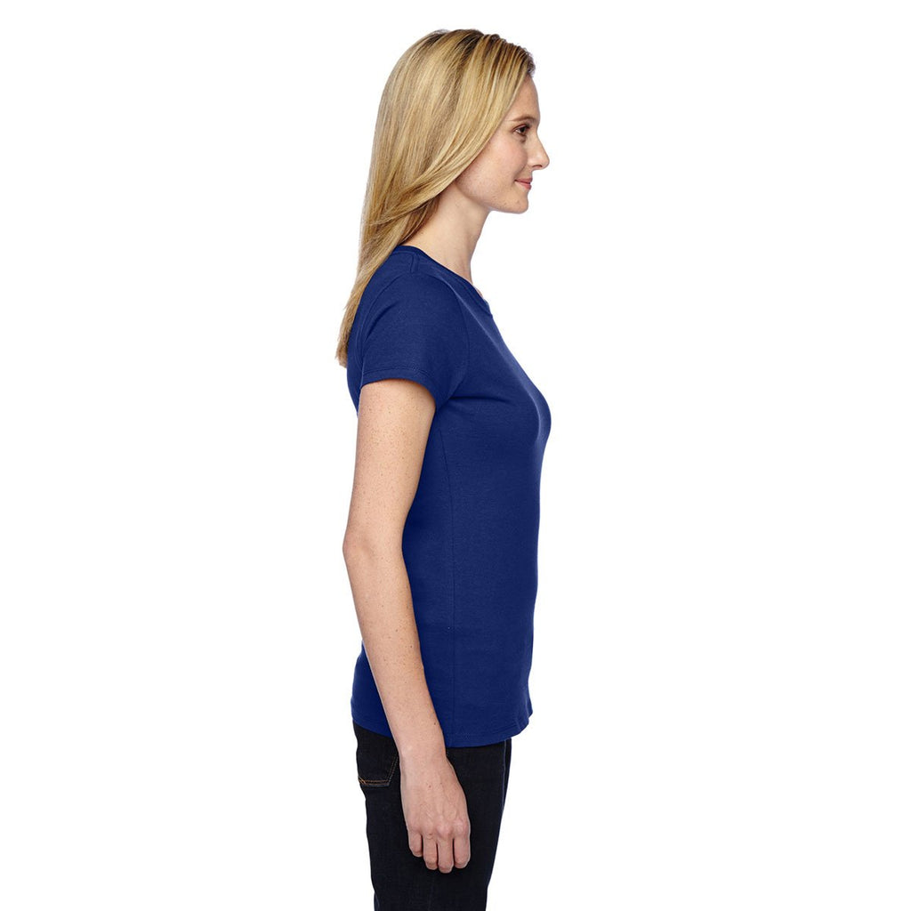 Fruit of the Loom Women's Admiral Blue 4.7 oz Sofspun Jersey Junior Crew T-Shirt