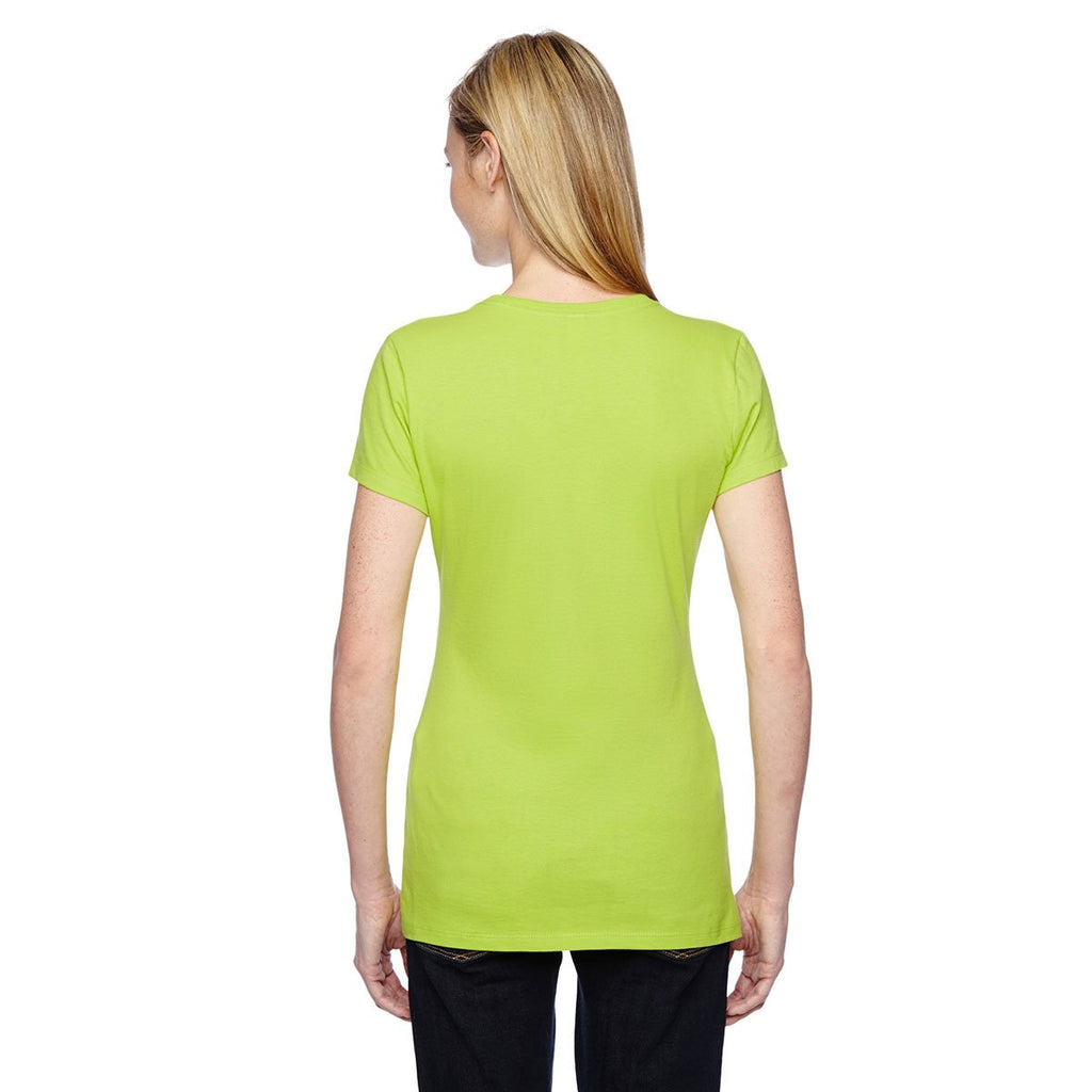Fruit of the Loom Women's Citrus Green 4.7 oz Sofspun Jersey Junior Crew T-Shirt