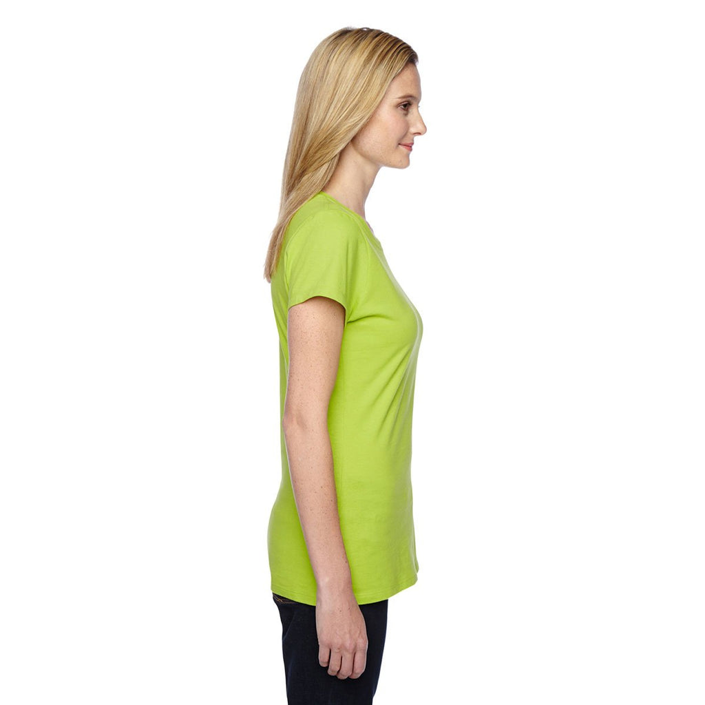 Fruit of the Loom Women's Citrus Green 4.7 oz Sofspun Jersey Junior Crew T-Shirt