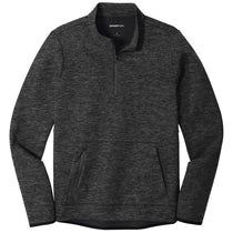 Sport-Tek Men's Black Heather Triumph Quarter Zip Pullover