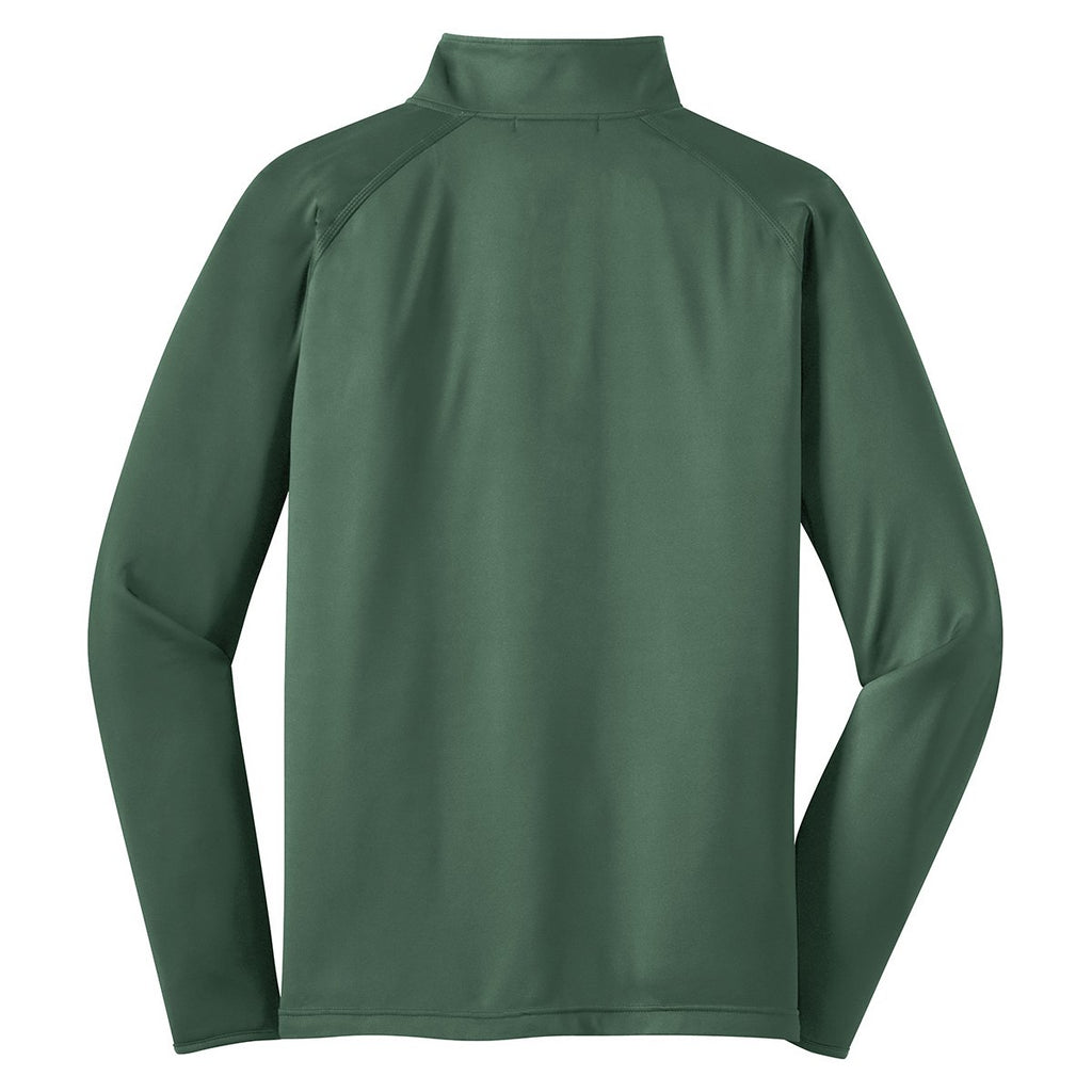 Sport-Tek Men's Forest Green Sport-Wick Stretch 1/2-Zip Pullover