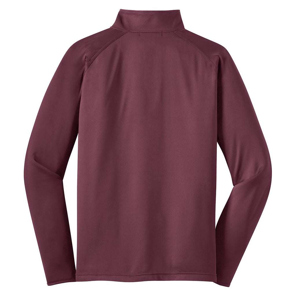 Sport-Tek Men's Maroon Sport-Wick Stretch 1/2-Zip Pullover