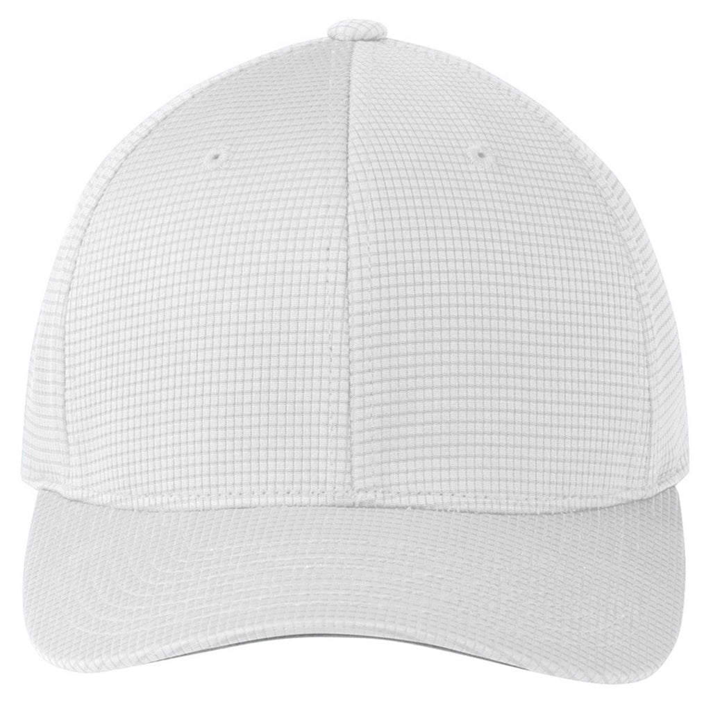 Sport-Tek White Flexfit Grid Texture Cap