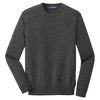 Port Authority Men's Black Marl Marled Crew Sweater
