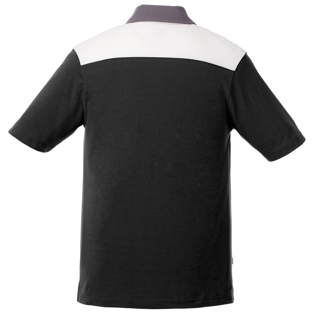 Elevate Men's Black/Steel Grey/White Gydan Short Sleeve Polo