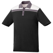 Elevate Men's Black/Steel Grey/White Gydan Short Sleeve Polo