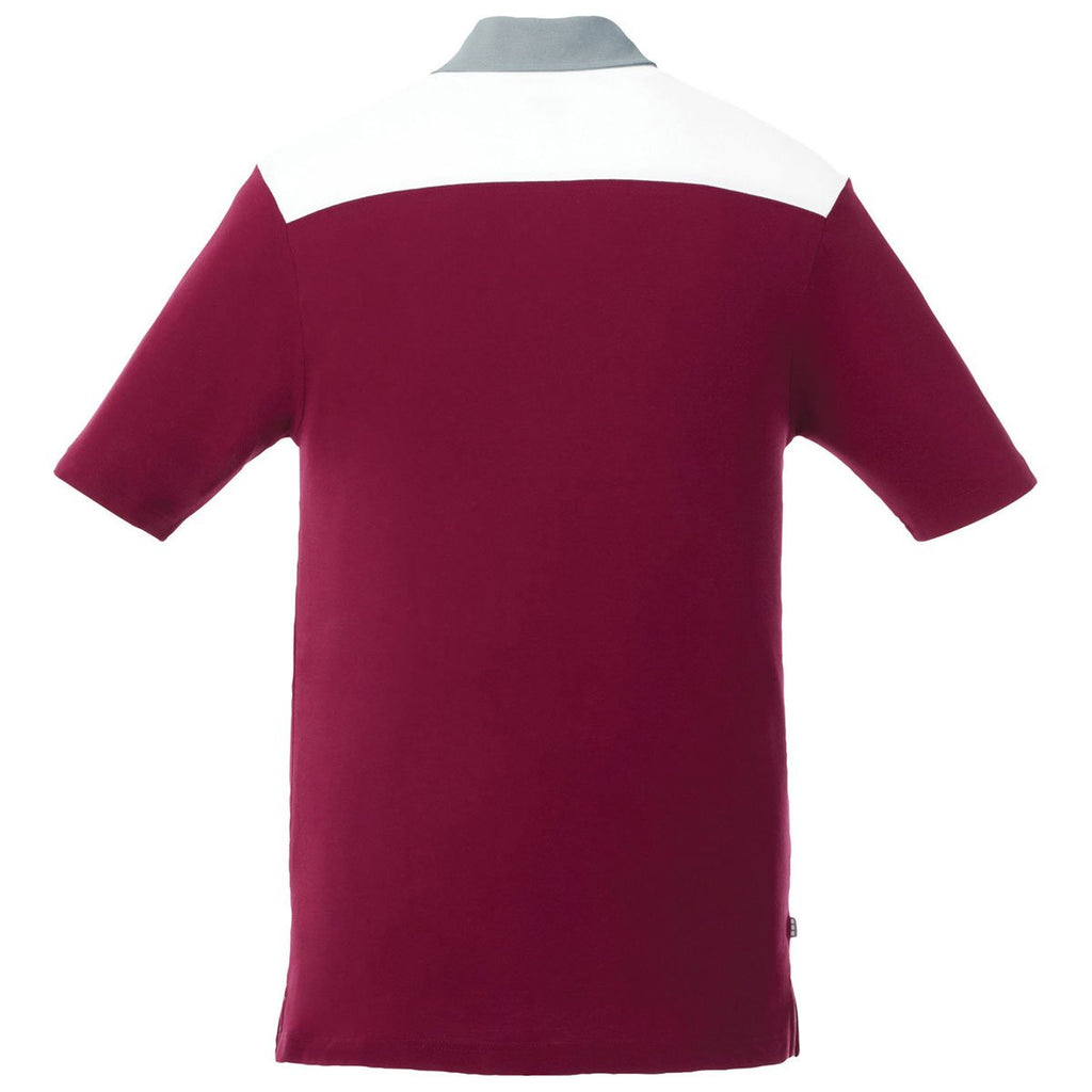 Elevate Men's Maroon/Fossil/White Gydan Short Sleeve Polo