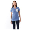 Elevate Women's Sky Heather/White Monroe Short Sleeve Pocket Tee