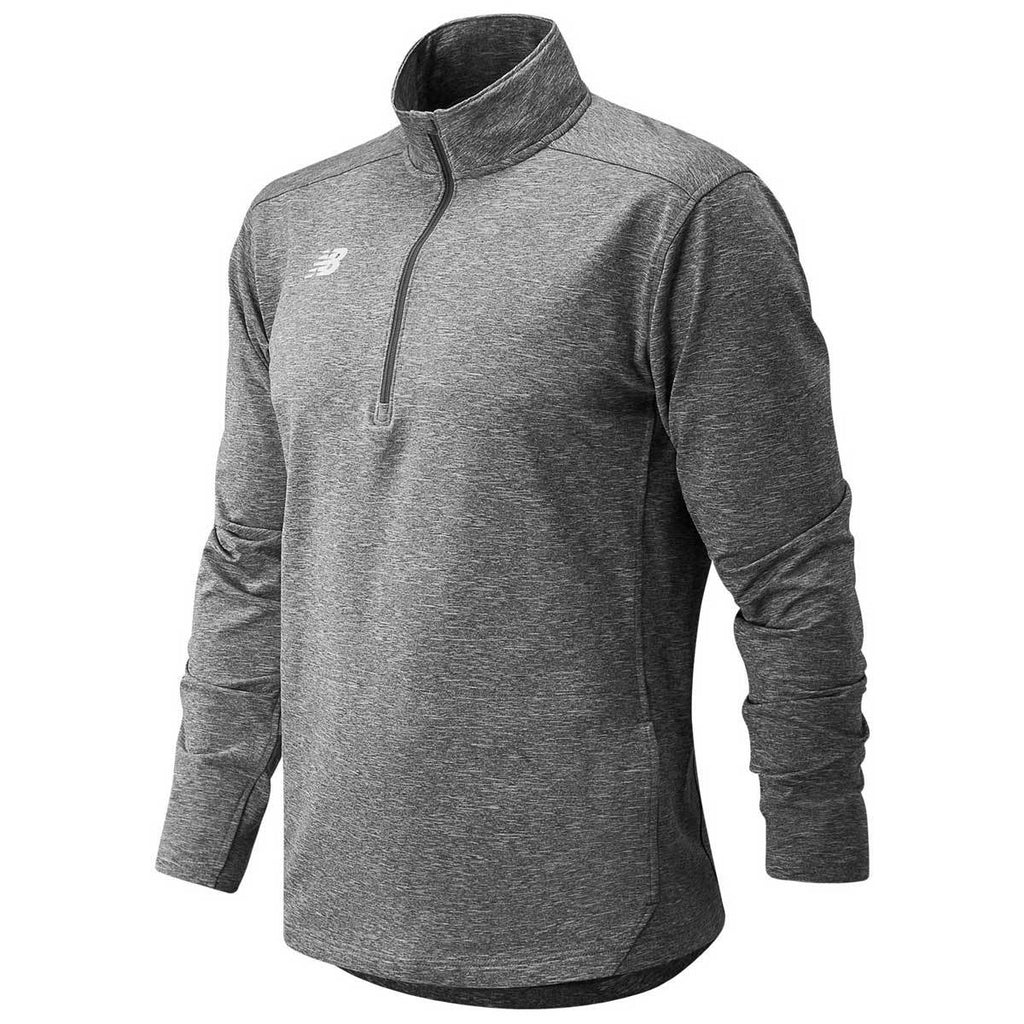 New Balance Men's Mid Heather Grey Lightweight Solid Half Zip
