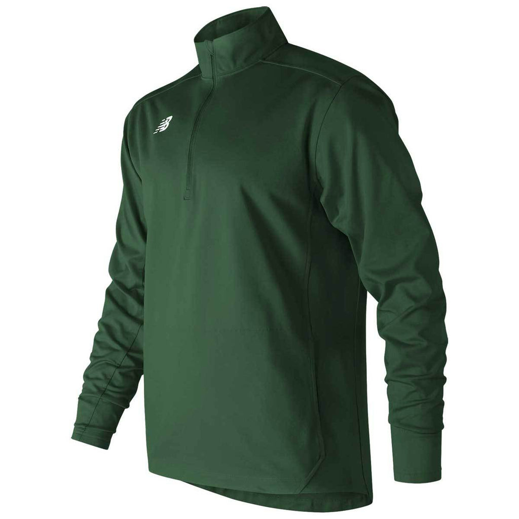 New Balance Men's Team Dark Green Lightweight Solid Half Zip