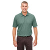 UltraClub Men's Forest Green Heather Heathered Pique Polo