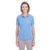 UltraClub Women's Columbia Blue Heather Heathered Pique Polo