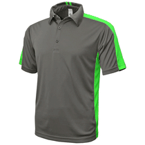 BAW Men's Charcoal/Neon Green Xtreme Tek Galaxy Polo