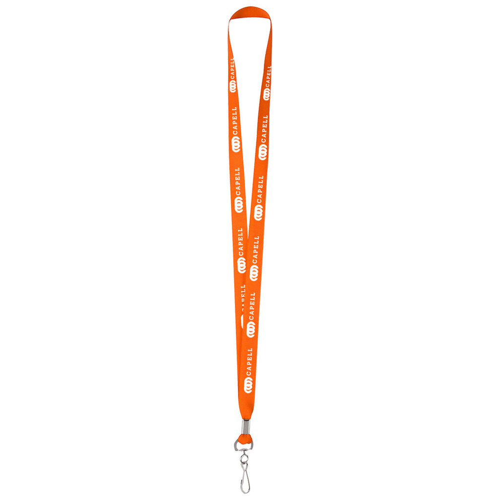 Hit Orange Polyester Lanyard With J-Hook