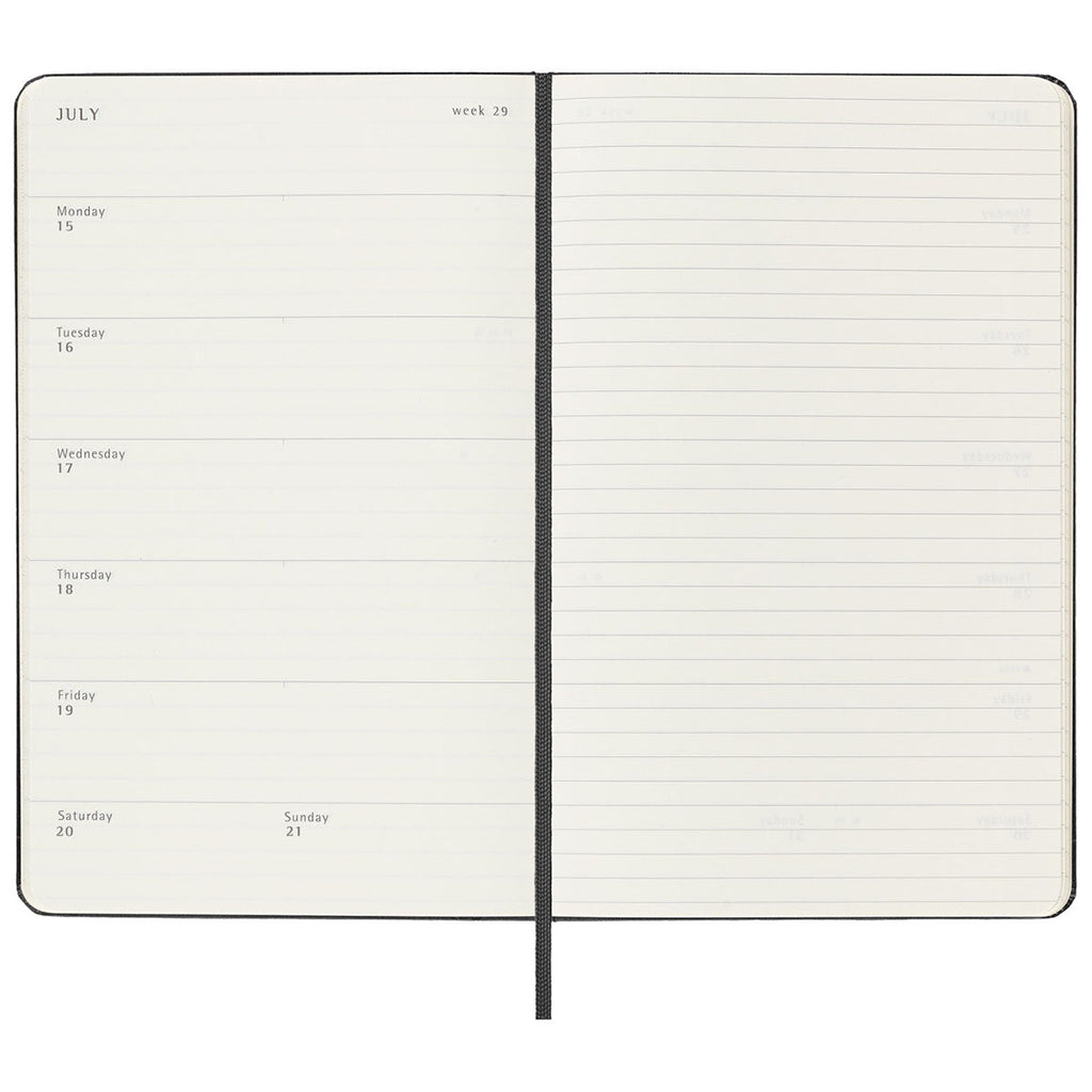 Moleskine Black Hard Cover Large 12-Month Weekly 2024 Planner