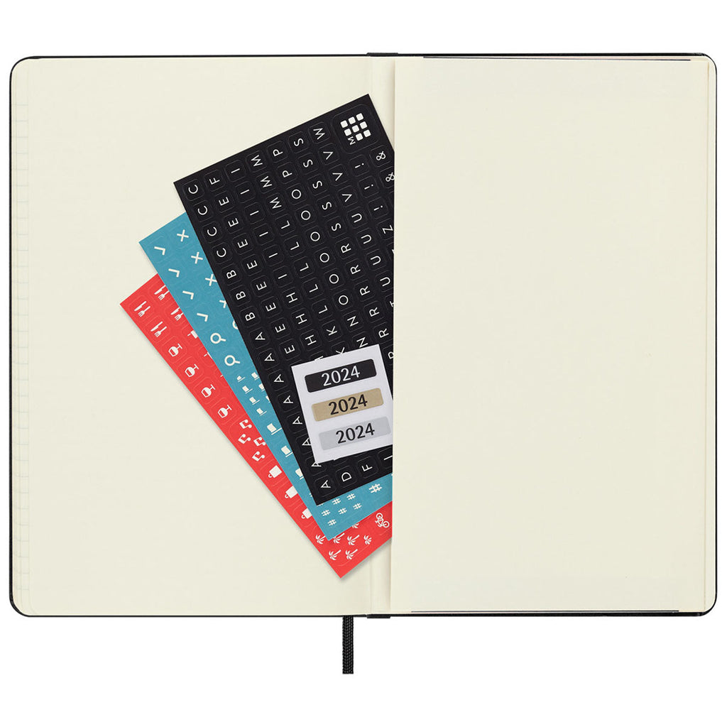 Moleskine Black Hard Cover Large 12-Month Weekly 2024 Planner