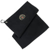 Gemline Black Golf Links Waffle Weave Towel