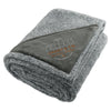 Leed's Charcoal Heathered Fuzzy Fleece Blanket