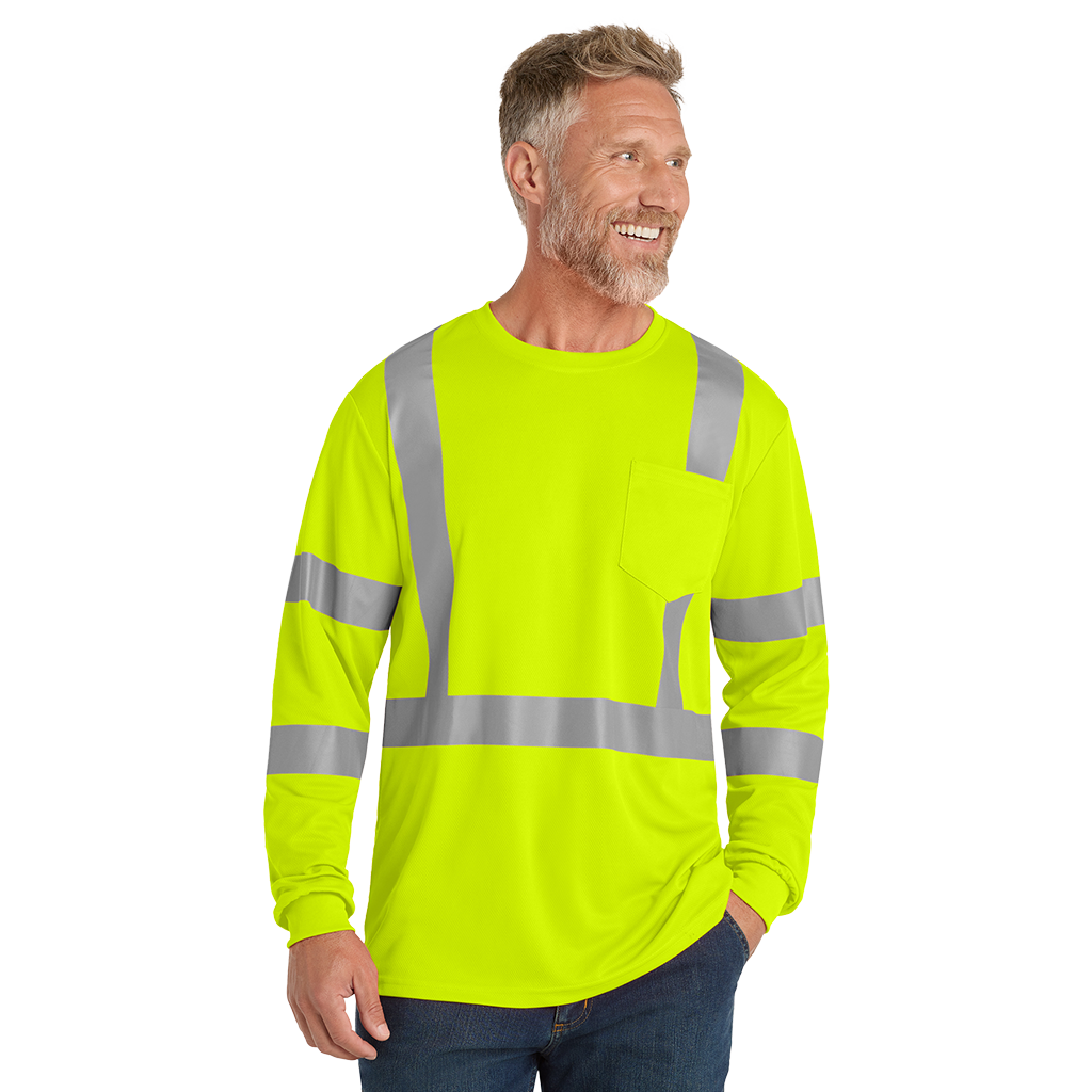 Cornerstone Safety Yellow ANSI 107 Class 3 Mesh Long Sleeve Tee