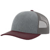 Richardson Heather Grey/Charcoal/Maroon Trucker Cap
